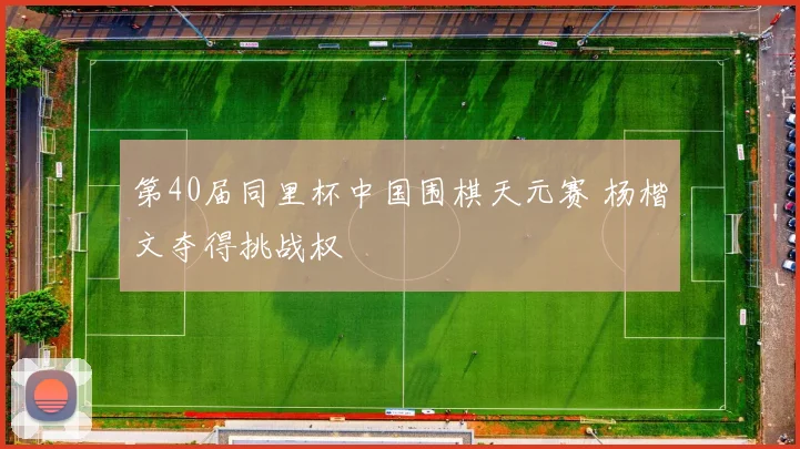 第40届同里杯中国围棋天元赛 杨楷文夺得挑战权